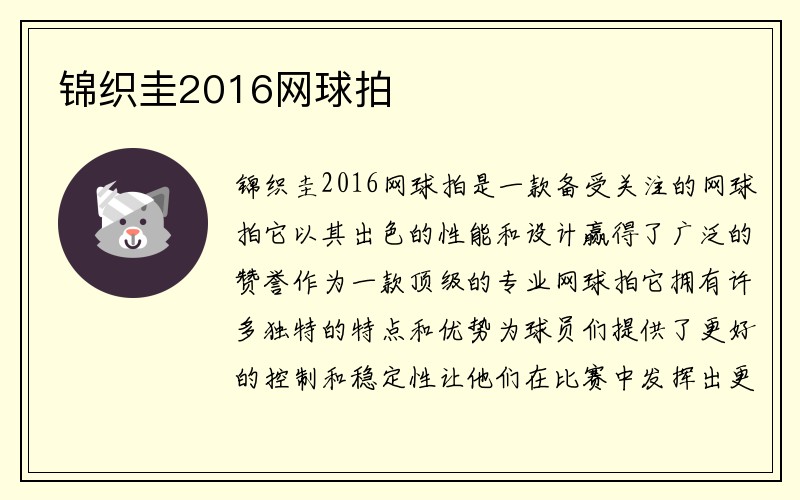 锦织圭2016网球拍