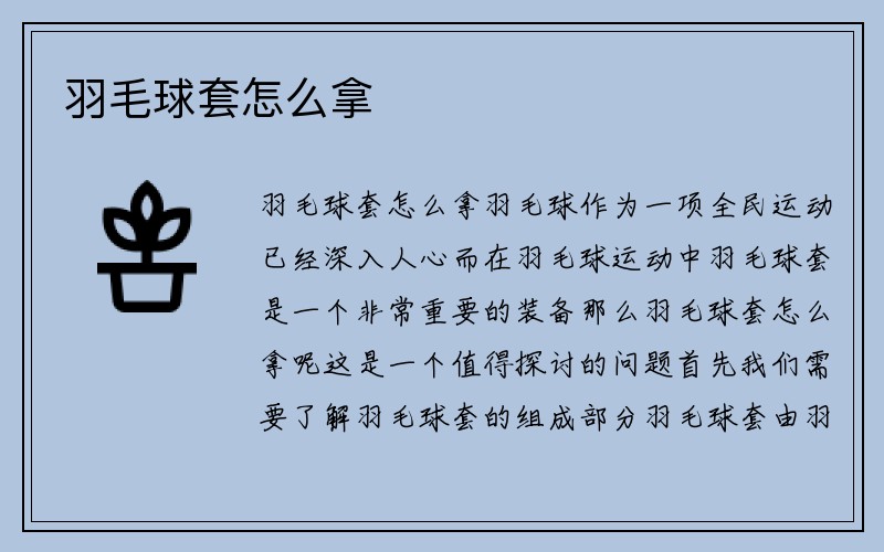 羽毛球套怎么拿